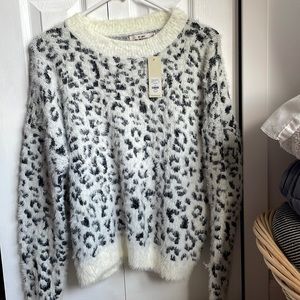 White cheetah print sweater. Francesca’s size small.